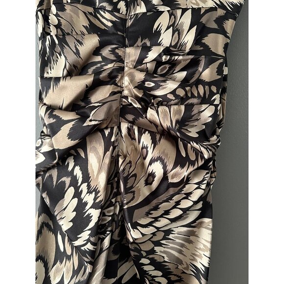 Shiny Black Stretch Satin Ruched Dress Size 6 Fairycore Prom Graduation Party Gl - Picture 5 of 9